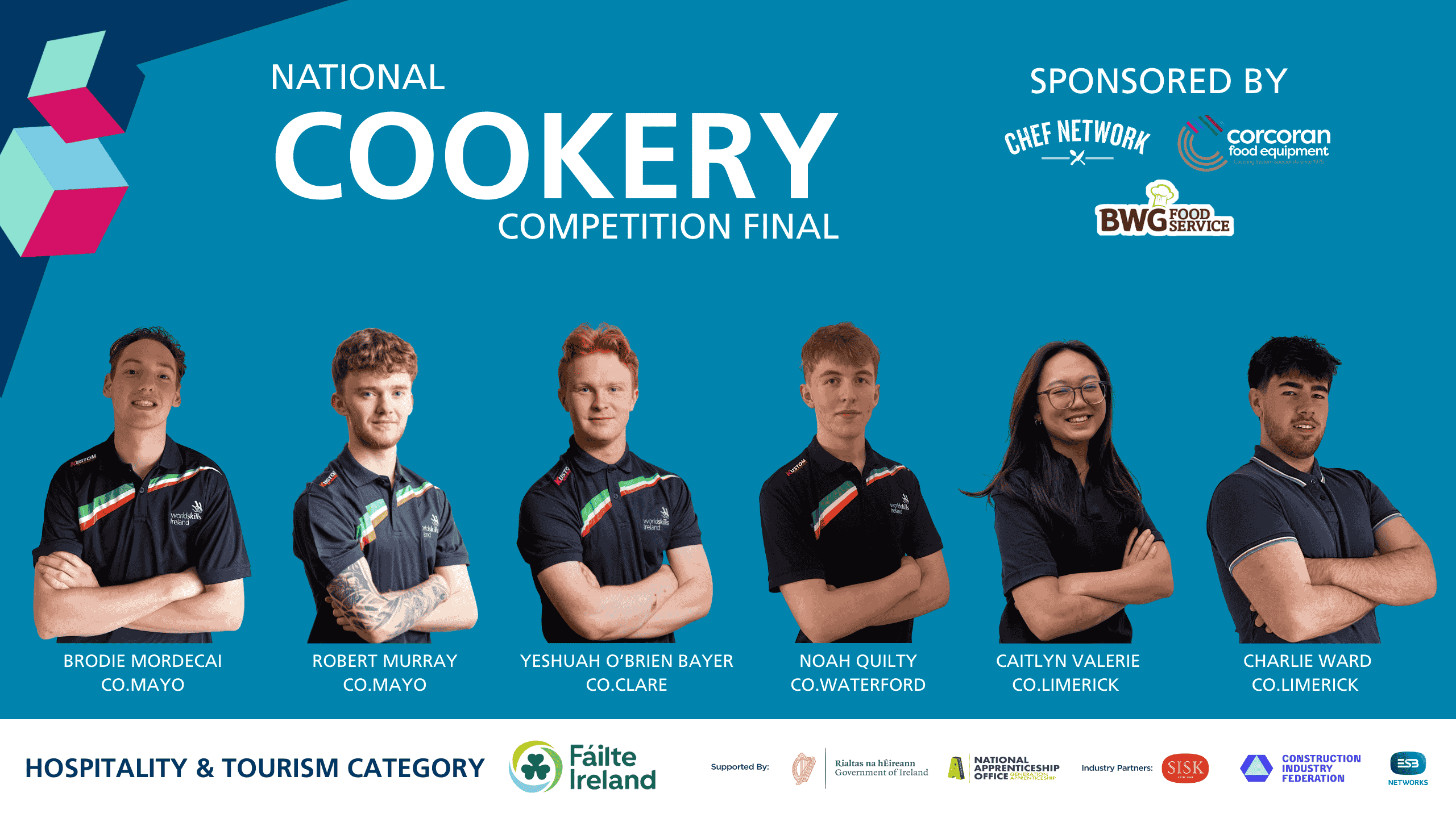 WorldSkills Ireland 2025 Cookery Finalists